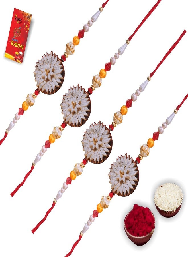 Case Creation kaju katli sweet rakhi Bracelet Rakhi For Bracelet Lover Cool Bro Rakhi -Combo of 4 Rakhi's Rakhi Kids Edition Designer Rakhi Combo/giveaways Pack/Rakhi for Kids/Fancy Design Rakhi - Image 5